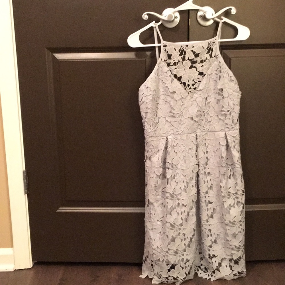 grey lace dress